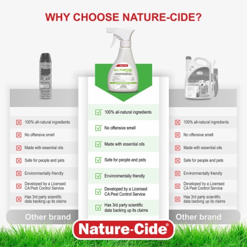 Nature-Cide All-Purpose Insecticide - Natural Roach, Spider, Mosquito and Ant Spray Perspective: left