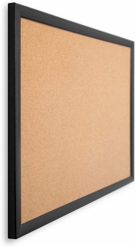 U Brands Cork Bulletin Board Black MDF Frame Perspective: left