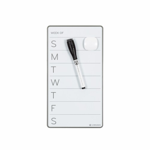 U Brands Frameless Magnetic Dry Erase Weekly Calendar Perspective: left