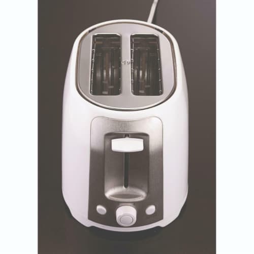 Brentwood 2-slice Cool Touch Toaster BTWTS292W Perspective: left