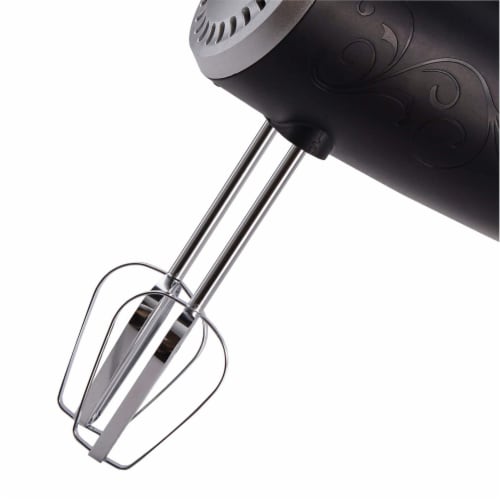 Brentwood HM-44 150 Watt 5 Speed Electric Kitchen Egg Beater Hand Mixer, Black Perspective: left