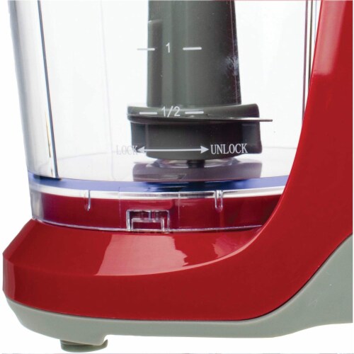 Brentwood MC-109R 1.5 Cup Kitchen Countertop Mini Food Chopper Processor, Red Perspective: left