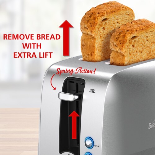 Brentwood Select Extra Wide 2 Slot Stainless Steel Toaster Perspective: left