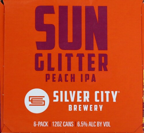 Silver City® Brewery Sun Glitter Peach IPA Perspective: left