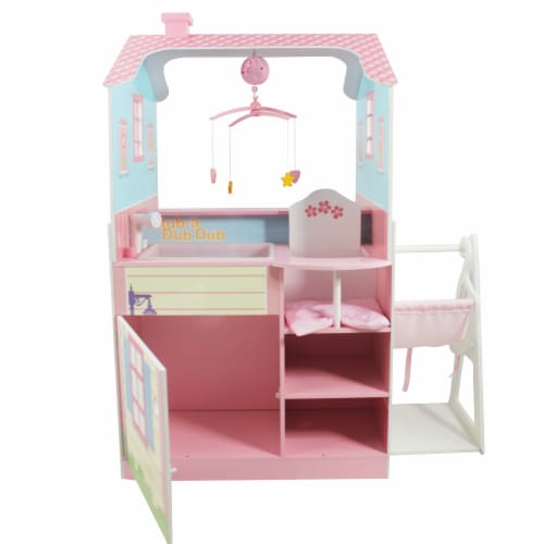 Teamson Kids Toy Baby Doll Changing Station Dollhouse with Storage Yellow Pink Blue 1 Jay C Food Stores