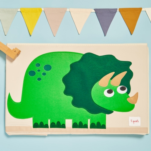 3 Sprouts Kids Toy Chest - Storage Trunk for Boys and Girls Room, Dinosaur Perspective: left