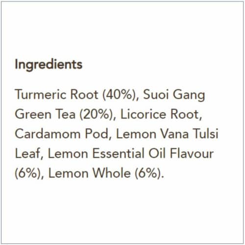 Pukka Tumeric Glow Tea Organic Herbal Tea Perspective: left