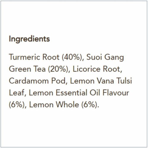 Pukka Tumeric Glow Tea Organic Herbal Tea Perspective: left