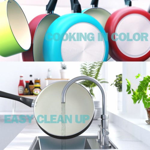 Cook N Home Pots And Pans Set Nonstick, 10 Piece Ceramic Cookware Sets Perspective: left