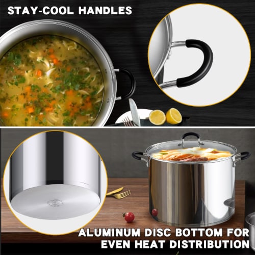 Cook N Home Professional Sauce Pot Stockpot Saucier Casserole Pan with Lid, 5 QT, Silver Perspective: left