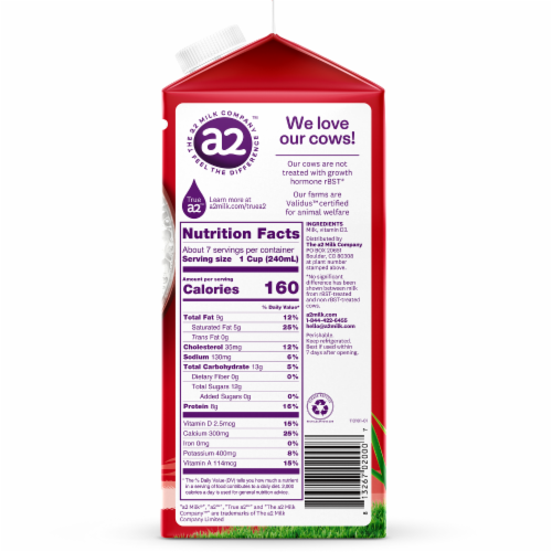 A2 Ultra-Pasteurized Whole Milk Perspective: left