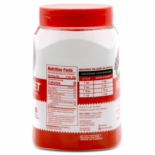 Keto:Sweet Granulated Sugar Alternative Zero Calorie Sweetener Perspective: left