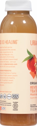 Urban Remedy Revitalizing Peach Ginger Probiotic Tea Tonic Perspective: left