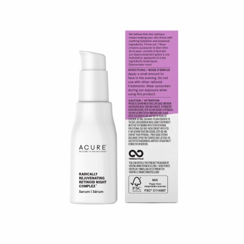 Acure® Radically Rejuvenating Retinoid Night Complex Serum Perspective: left