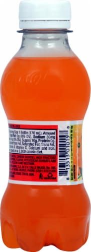 Fruity King Orange Soda Bottle Perspective: left