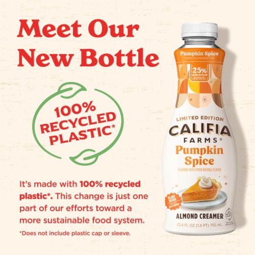 Califia Farms® Pumpkin Spice Almondmilk Creamer Perspective: left