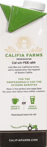 Califia Farms® Dairy Free Barista Blend Almond Milk Creamer Perspective: left