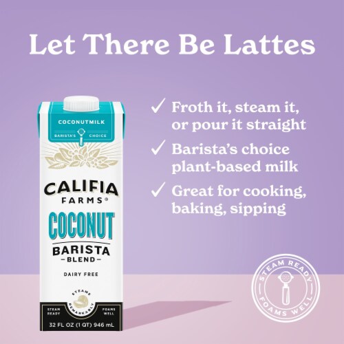 Califia Farms® Coconut Barista Blend Dairy Free Perspective: left