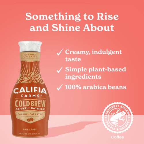 Califia Farms® Caramel Oat Latte Cold Brew Coffee with Oat Milk Perspective: left
