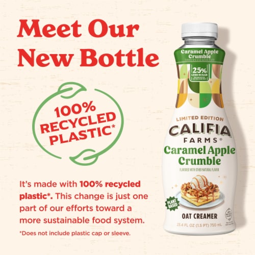 Califia Farms® Caramel Apple Crumble Oat Milk Coffee Creamer Perspective: left