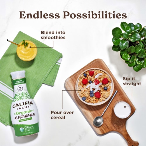 Califia Farms® Organic Unsweetened Almondmilk Perspective: left