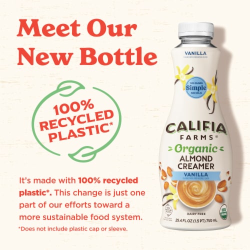 Califia Farms® Organic Vanilla Almond Milk Coffee Creamer Perspective: left