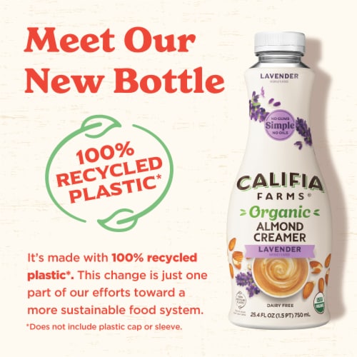 Califia Farms® Organic Lavender Almond Milk Coffee Creamer Perspective: left