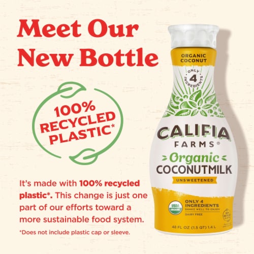 Califia Farms® Dairy-Free Organic Unsweetened Original Coconut Milk Perspective: left