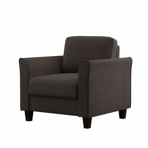 LifeStyle Solutions New Haven Chair in Coffee Microfiber Upholstery Perspective: left