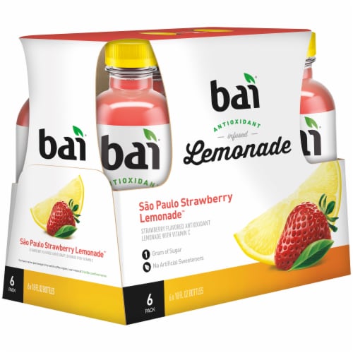 Bai® Antioxidant Infused Sao Paulo Strawberry Lemonade™ Flavored Bottled Water Perspective: left