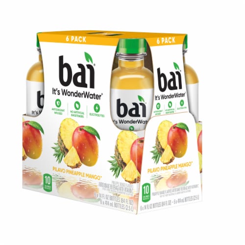 Bai Pilavo Pineapple Mango Water Beverage Bottles Perspective: left