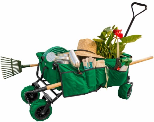 Creative Outdoor All-Terrain Folding Wagon - Green Perspective: left