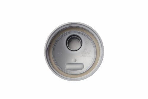 reCAP® Mason Jars Lid POUR cap | Wide Mouth | Silver | Set of 3 Perspective: left