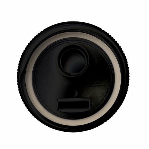 reCAP® Mason Jars Lid POUR cap | Wide Mouth | Black | Set of 3 Perspective: left