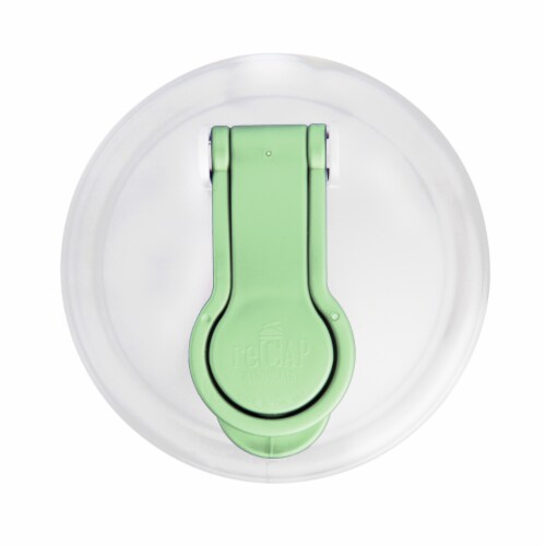 reCAP® Mason Jars Lid POUR cap | Wide Mouth | Natural/GlowGreen | Set of 3 Perspective: left