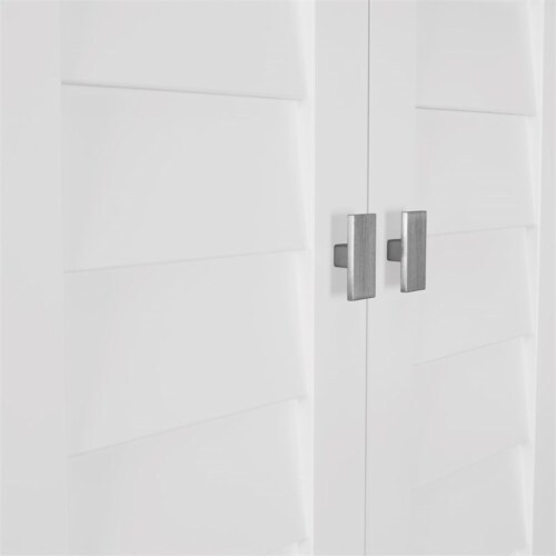 RiverRidge Brookfield Tall Transitional Wood Corner Cabinet in White Perspective: left