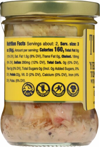 Tonnino Lemon & Pepper Tuna Fillets in Olive Oil Perspective: left