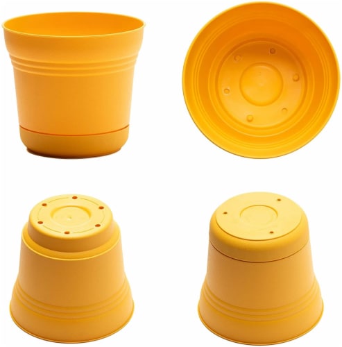 Bloem SP0745 7 in. Saturn Planter, Chocolate Perspective: left