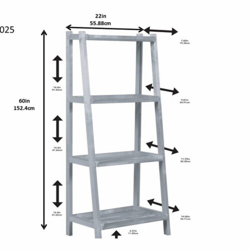 New Ridge Home Goods 2025GRA Dunnsville 4Tier Ladder Shelf Graphite, 1 Ralphs