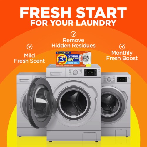 Tide Washing Machine Cleaner with Oxi Pouch Perspective: left