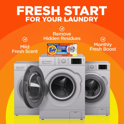 Tide Washing Machine Cleaner 4 Month Value Pack Perspective: left