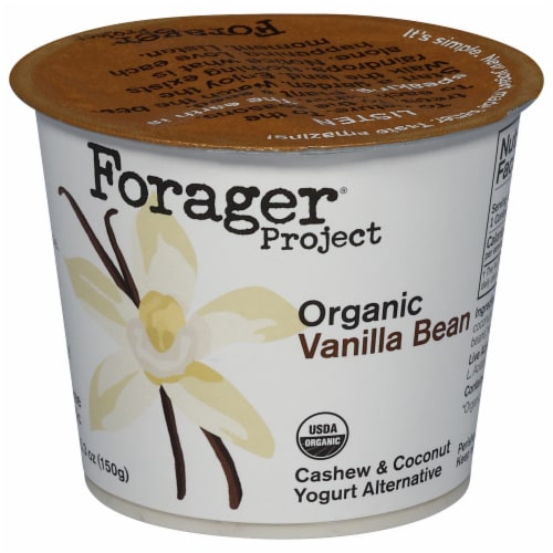 Forager Project Dairy-Free Organic Probiotic Cashew & Coconut Vanilla Bean Yogurt Alternative 5.3 oz Perspective: left
