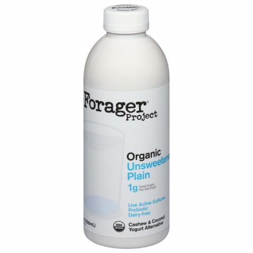 Forager Project Organic Dairy-Free Unsweetened Plain Probiotic Cashewmilk Yogurt Alternative Drink Perspective: left