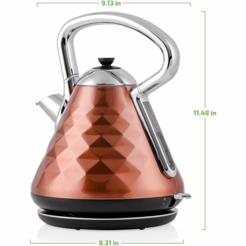 Ovente Electric Kettle Hot Water Boiler Copper 1.7L 1.7 L Jay C Food Stores
