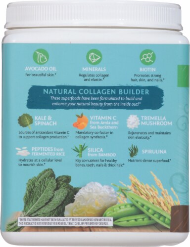 Sunwarrier® Organic Plant Based Chocolate Fudge Flavor Collagen Builder Powder Perspective: left