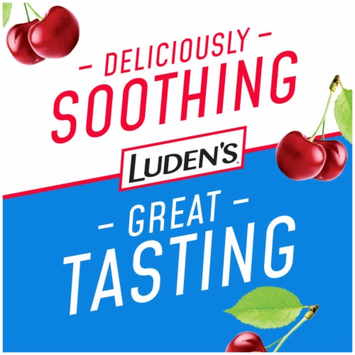 Luden's Wild Cherry Sugar Free Cough Drops Perspective: left