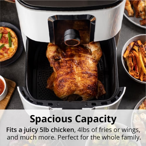 Aria 5 qt. Black Teflon Free Ceramic Air Fryer with Recipe Book