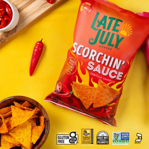 Late july snacks scorchin sauce corn tortilla chips 7 8 oz kroger