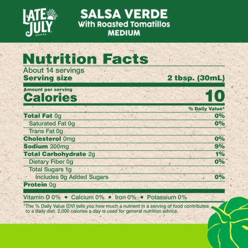 Late July® Snacks Salsa Verde with Roasted Tomatillos Medium Perspective: left