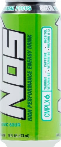 NOS Sonic Sour High Performance Fuel Energy Drink Perspective: left